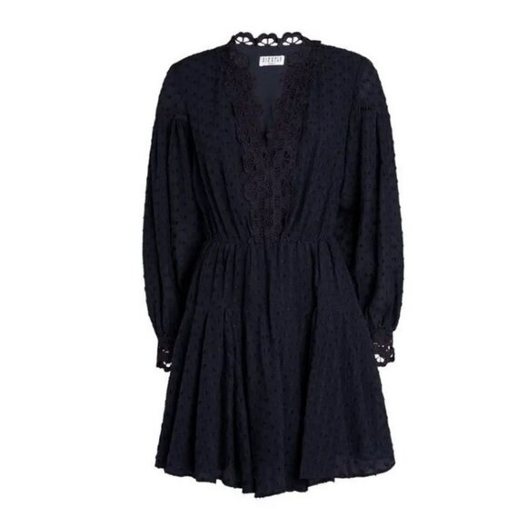 Claudie Pierlot Embroidered Mini Dress Blue Size 40/ US 8 - Picture 3 of 10